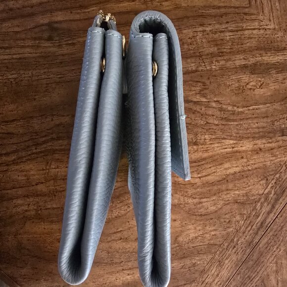 Italian Blue Genuine Leather Borse in Pelle Purse w/Magnetic Closure - Picture 8 of 14